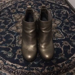 Gold ankle booties